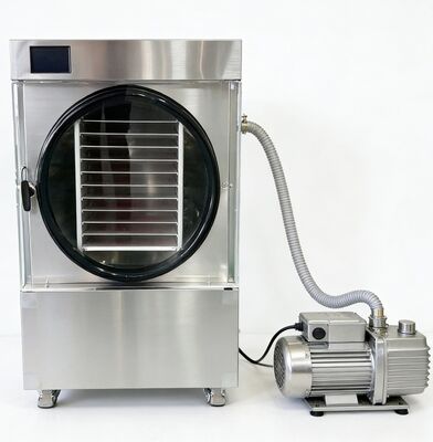 Geriye kalanları uzun süreli depolamaya dönüştürün. Küçük dondurucu ev kullanımı için, paslanmaz çelik tepsiler ve vakum pompası dahil