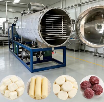 PLC Kontroll Sistemi Endüstriyel Dondurarak Kurutma Makinesi Sıcaklık Aralığı Eksi 50 Santigrat Derece İla Artı 80 Santigrat Derece Çoklu Güvenlik Sistemi Çalışmayı Sağlar