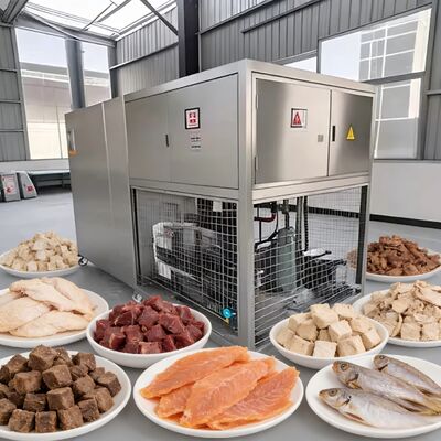 Gıda vakumlu dondurarak kurutucu, eksi 40 ila 80 derece dondurarak kurutma sıcaklığı aralığına ve çalışma için Baosi veya  vakum pompasına sahiptir