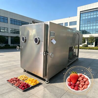 Sıcaklık Aralığı eksi 50 artı 50 santigrat derece ve İki kademeli Döner Kanatlı Vakum Pompası ile 100Kg toplu Sebze Dondurarak Kurutucu