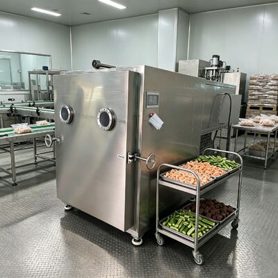 Vakum limiti 13Pa'dan az veya ona eşit PLC Kontrollü ve Toplam Boyutlu Sebze Dondurarak Kurutucu 3800 1700 2000 Mm Nemin Uzaklaştırılmasını Sağlar